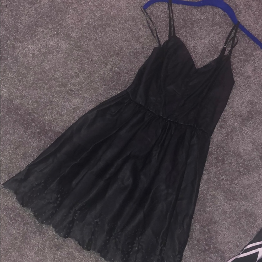 All black leather sundress